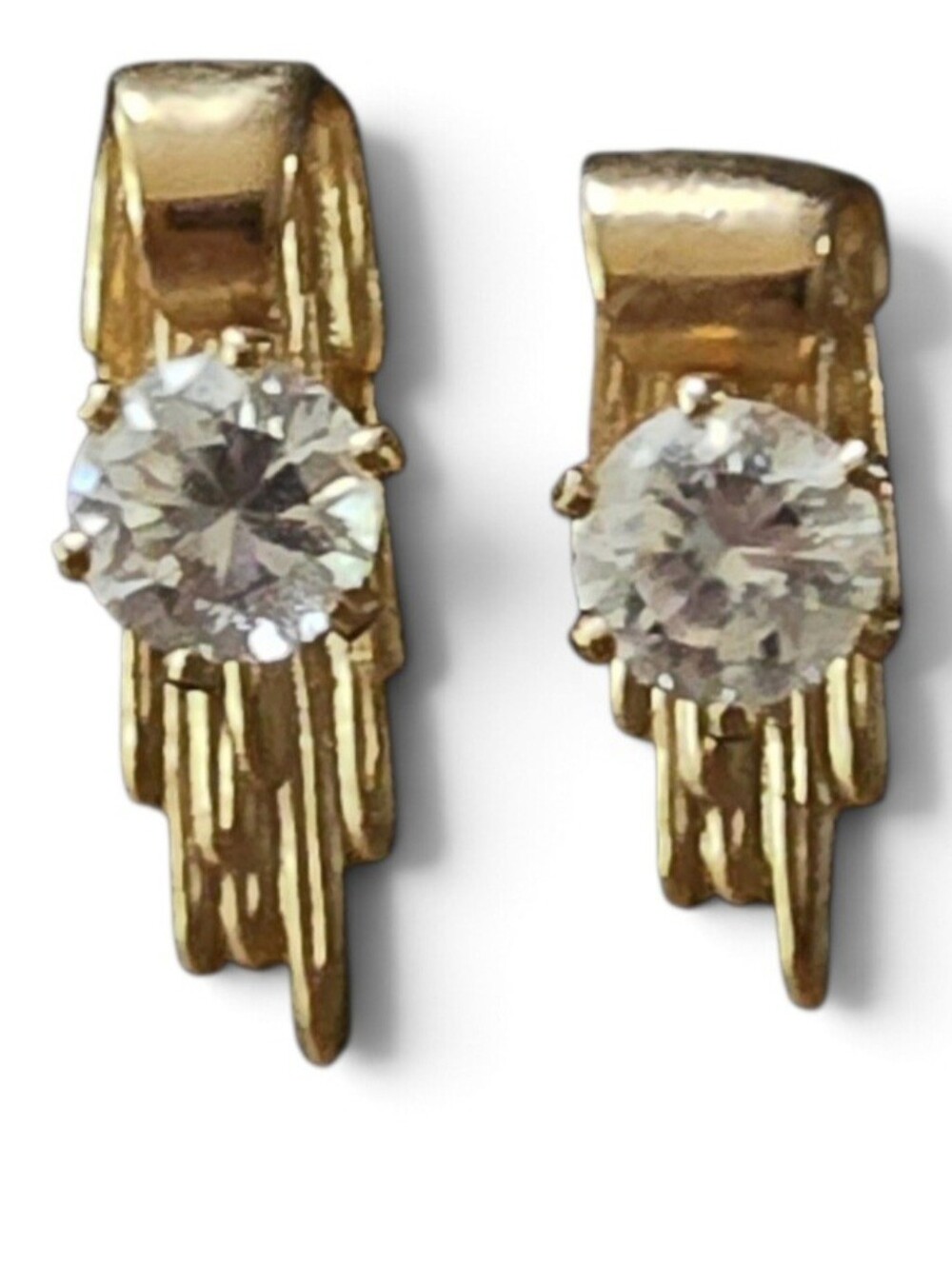 ART DECO WATERFALL CZ BLING NEW POST EARRINGS